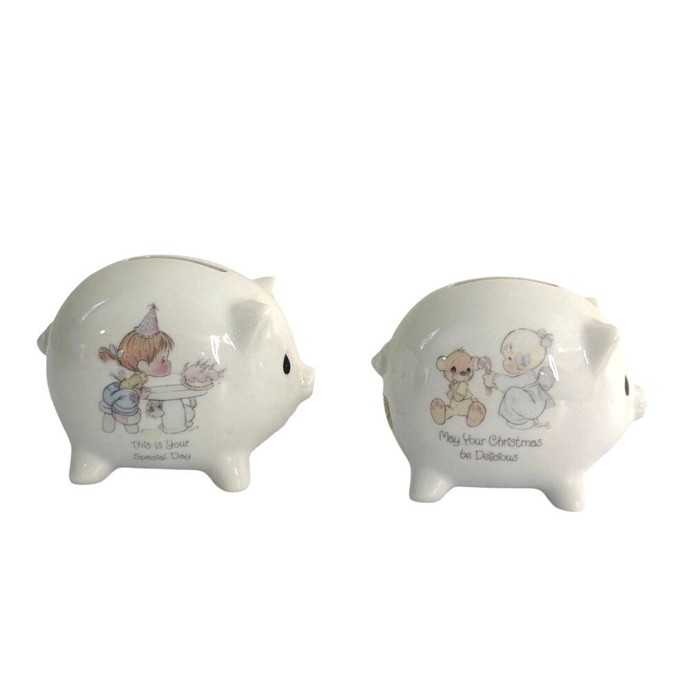 Vintage Precious Moments Enesco bundle of 2 ceramic piggy banks